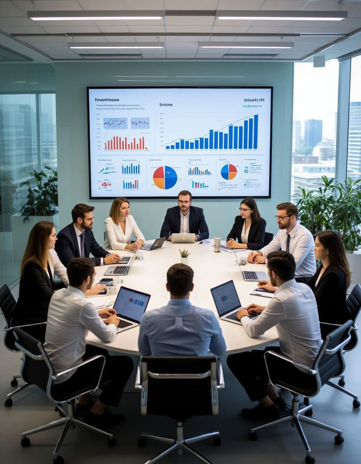 Team meeting in a conference room